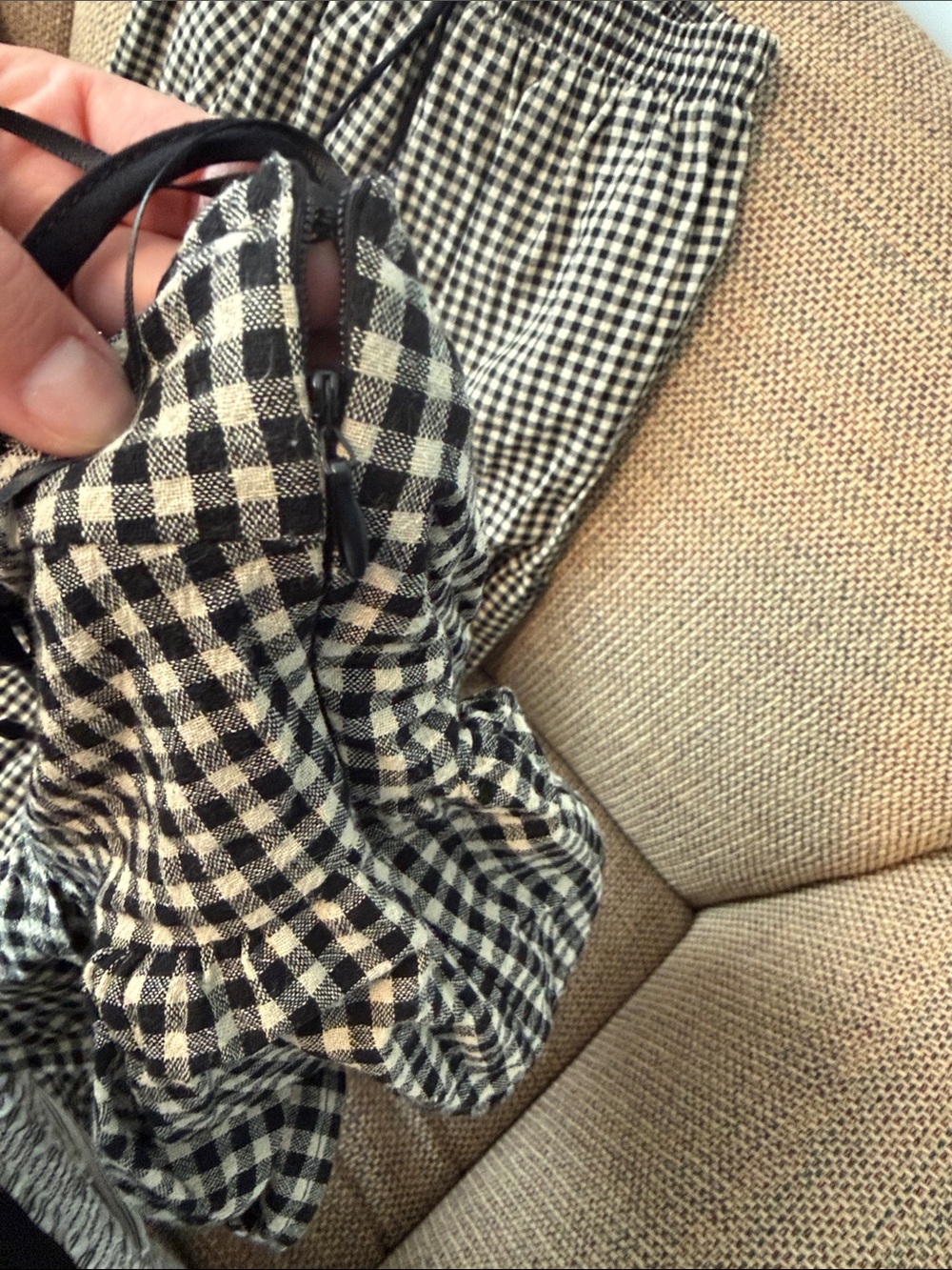 Black & White Gingham Maxi Skirt & Spaghetti Strap Coord Matching Set - Picture 4 of 4